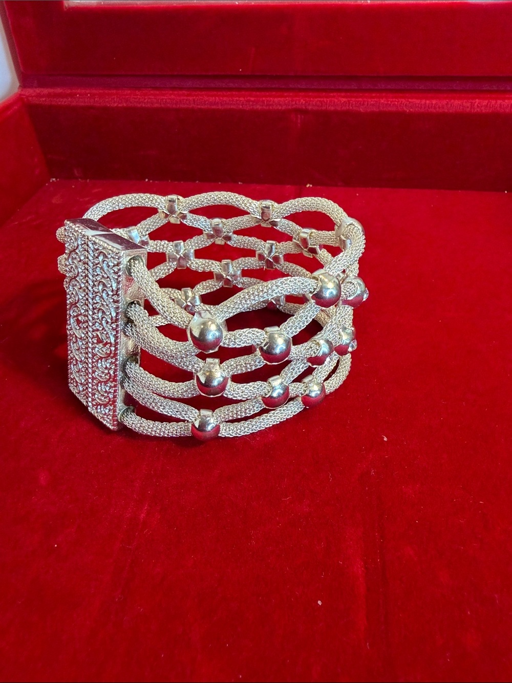 Serena Williams Silver-Tone Crystal Mesh Bracelet
